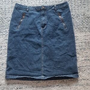 Classic Blue Denim Pencil Skirt